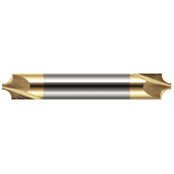 Corner Rounding End Mill - 2 Flute - Unflared, 0.0180", Finish - Machining: TiN